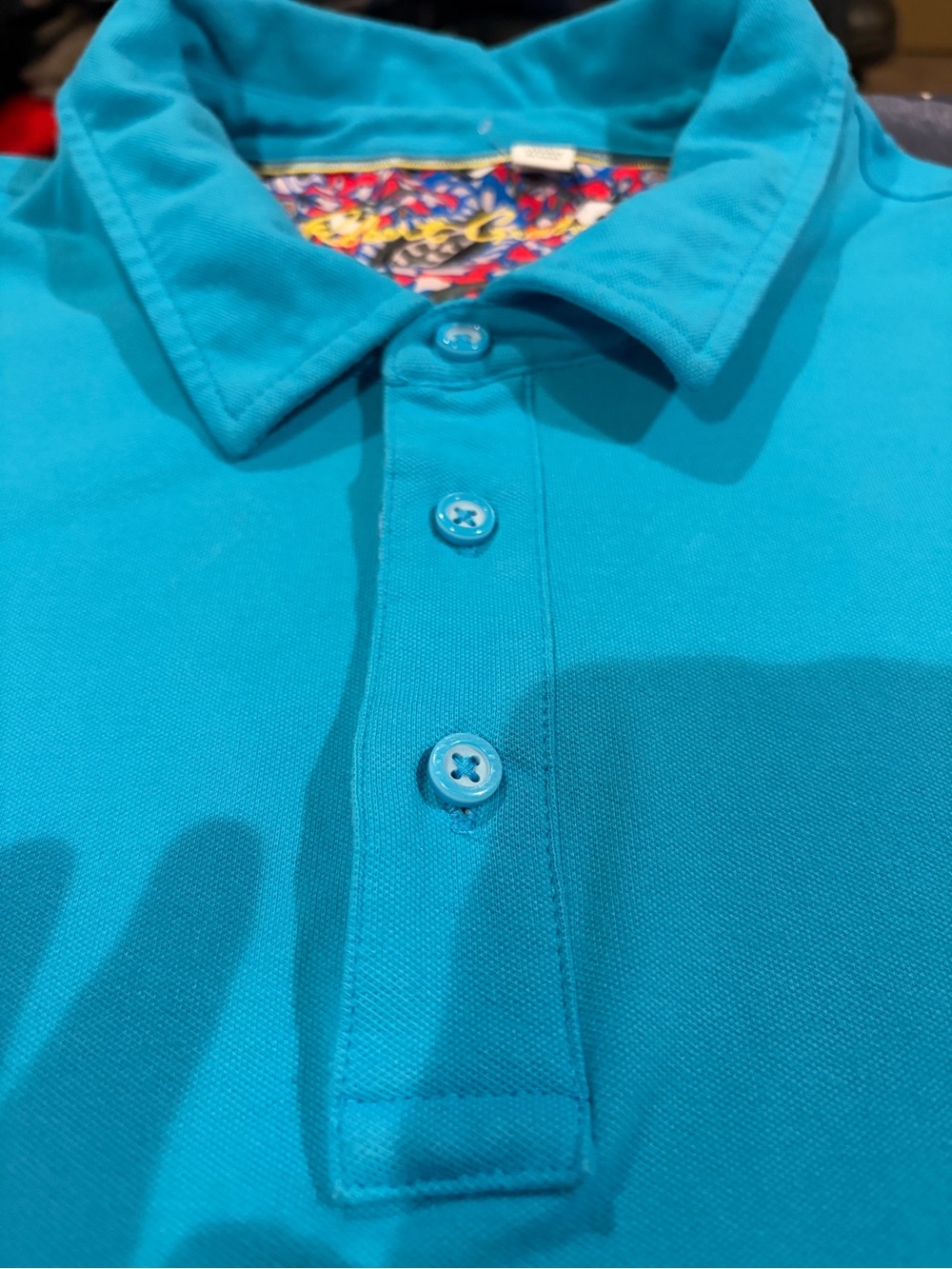 Robert Graham Skull Paisley Trim Polo Shirt Blue XXL